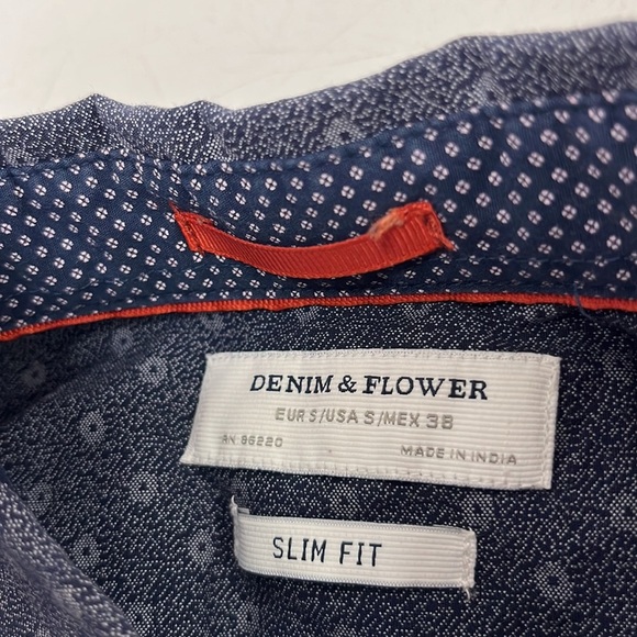 Denim & Flower long sleeve shirt! - Picture 2 of 4